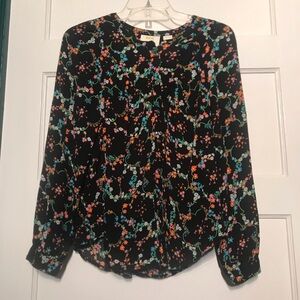 Maeve by Anthropologie Long Sleeve Delicate Floral Blouse